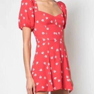 REFORMATION Clancie Puff Sleeve Sweetheart neckline mini dress size 4